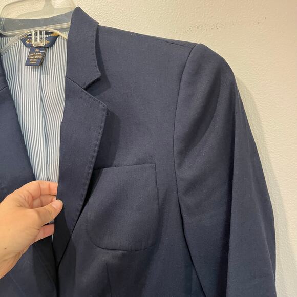 Brooks Brothers Blazer Navy Linen Preppy Old Money Academia Classic 8P - Picture 3 of 7